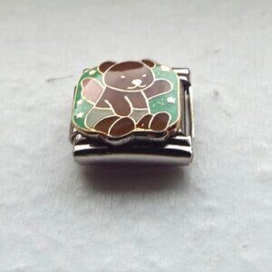 Enamel teddy bear angel 9mm stainless steel italian charm bracelet link new